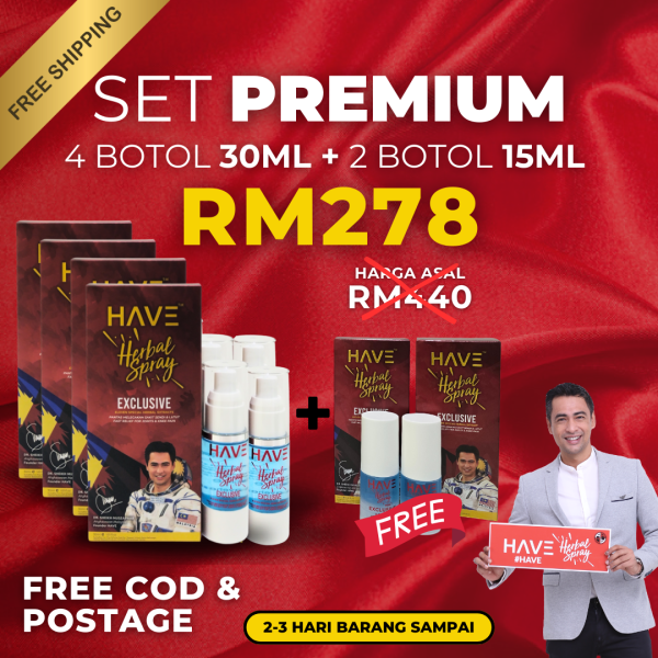 HAVE HERBAL SPRAY SET PREMIUM - 4 BOTOL 30ML + 2 BOTOL 15ML